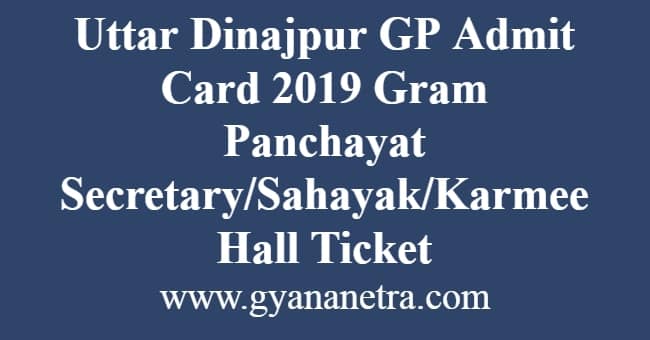 Uttar Dinajpur GP Admit Card