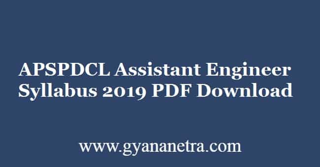 APSPDCL Assistant Engineer Syllabus 2019