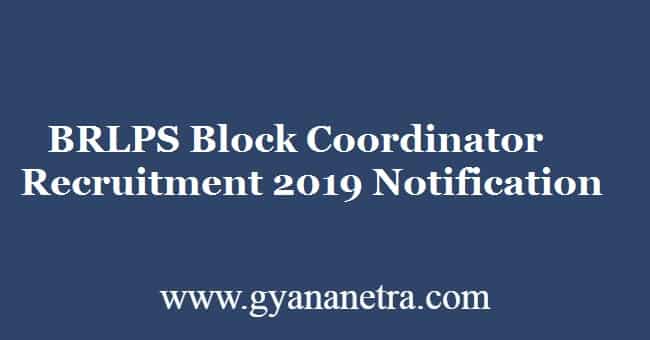 BRLPS Block Coordinator Recruitment 2019