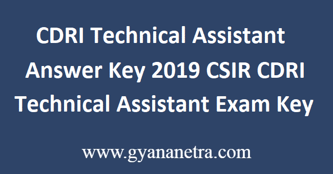 CDRI-Technical-Assistant-Answer-Key