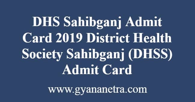 DHS Sahibganj Admit Card
