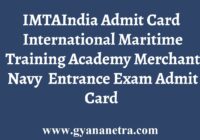 IMTAIndia Merchant Navy Admit Card