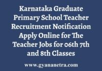 Karnataka Graduate Primary School Teacher Recruitment