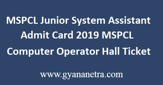 MSPCL-Junior-System-Assistant-Admit-Card