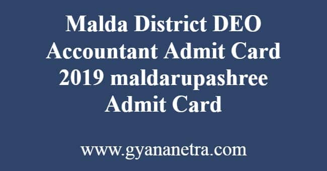 Malda District DEO Accountant Admit Card