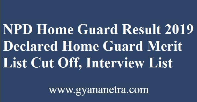 NPD Home Guard Result