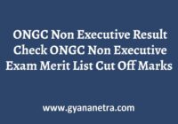 ONGC Non Executive Result Check Online