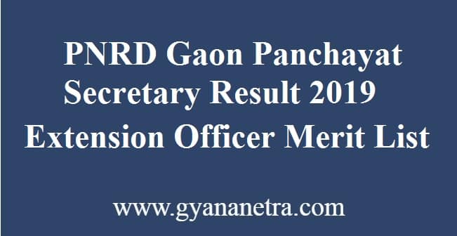 PNRD Gaon Panchayat Secretary Result