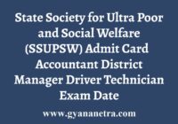 SSUPSW Admit Card