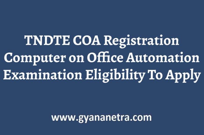 TNDTE COA Registration Apply Online