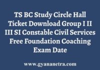 TS BC Study Circle Hall Ticket