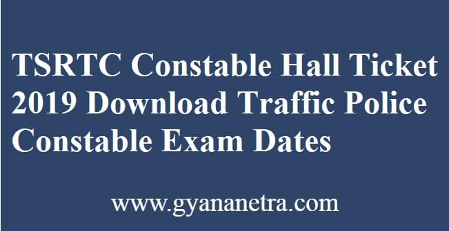 TSRTC Constable Hall Ticket