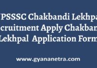 UPSSSC Chakbandi Lekhpal Recruitment Apply Online