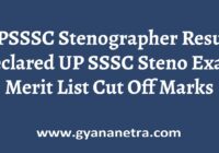 UPSSSC Stenographer Result Merit List