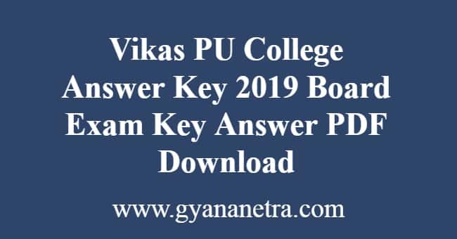 Vikas PU College Answer Key