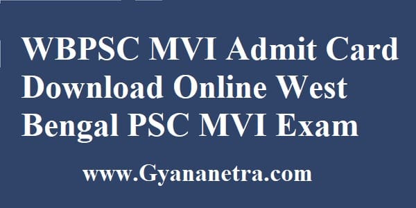 WBPSC MVI Admit Card Download Online