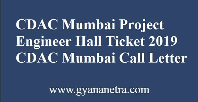 CDAC Mumbai Project Engineer Hall Ticket