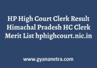 HP High Court Clerk Result Merit List