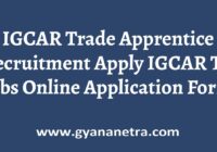 IGCAR Trade Apprentice Recruitment Notification