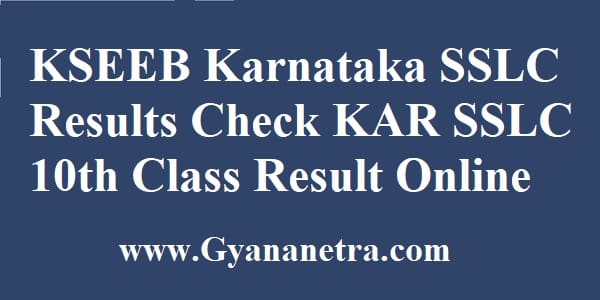 KSEEB Karnataka SSLC Results 10th Class