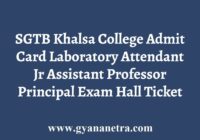 Khalsa College Admit Card Exam Date
