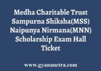 Medha Charitable Trust MSS MNN Hall Ticket
