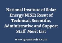 National Institute of Solar Energy Result