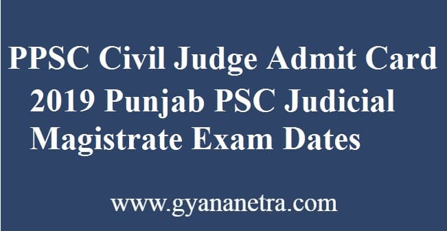 PPSC Civil Judge Admit Card