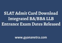 SLAT Admit Card Entrance Exam