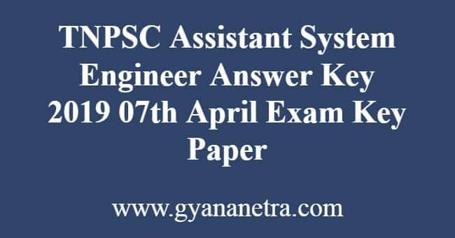 TNPSC Assistant System Engineer Answer Key