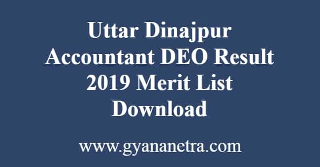 Uttar Dinajpur Accountant DEO Result