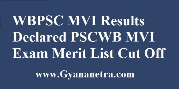 WBPSC MVI Result Merit List