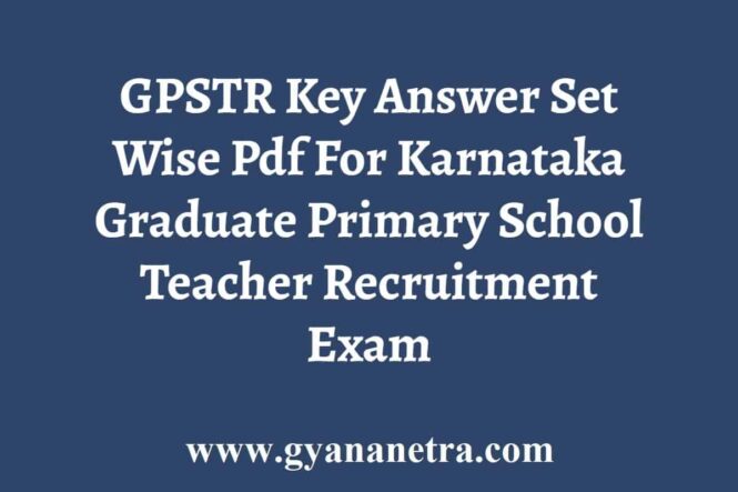 Karnataka GPSTR Key Answer