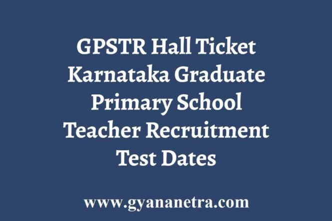 Karnataka GPTR Hall Ticket