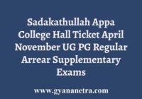 Sadakathullah Appa College Hall Ticket