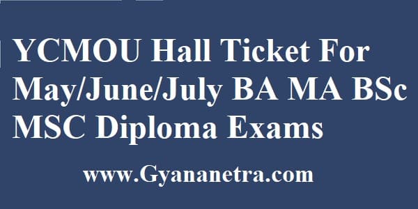 YCMOU Hall Ticket BA MA BSc MSC Diploma Exams