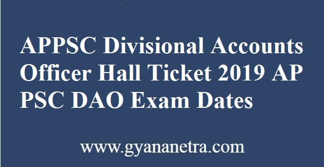 APPSC Divisional Accounts Officer Hall Ticket