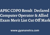 APSC CDPo Result Merit List Cut Off