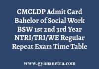 CMCLDP Admit Card