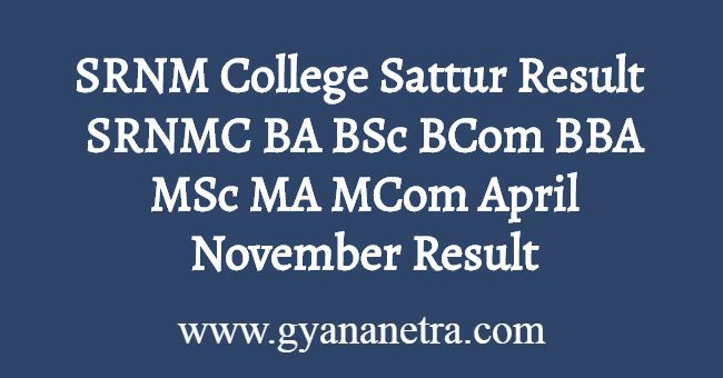 SRNM College Sattur Result Download