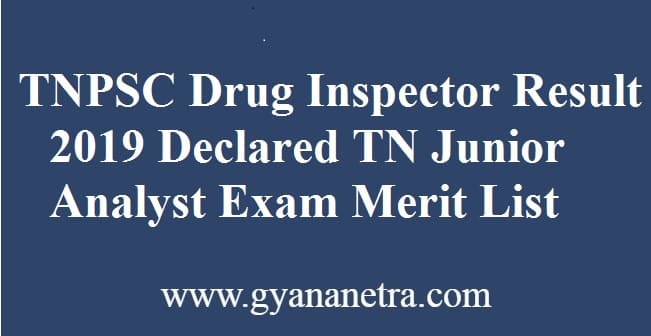 TNPSC Drug Inspector Result