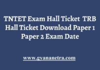 TNTET Exam Hall Ticket