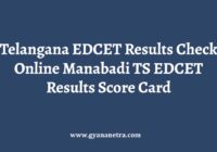 Telangana EDCET Results Score Card