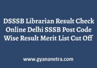 DSSSB Librarian Result Check Online