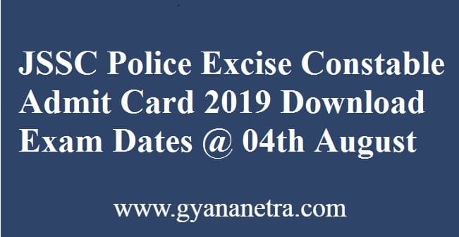 JSSC Police Excise Constable Admit Card