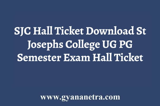 SJC UG PG Hall Ticket