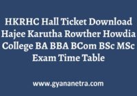HKRHC Hall Ticket Exam Date