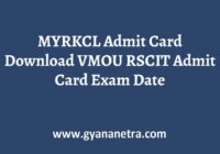 MYRKCL Admit Card Exam Date