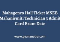 Mahagenco Hall Ticket Exam Date