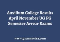 Auxilium College UG PG Results